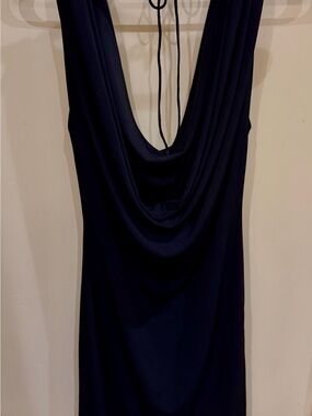 Spence Draped Cowl Neck Dress - Black